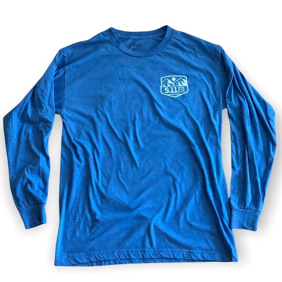 5.11 Tactical Other - 5.11 Tactical Seek & Enjoy Long Sleeved Tee T Shirt Blue Medium M